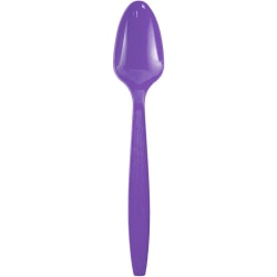 JAM PAPER Big Party Pack of Premium Plastic Spoons, Purple, 100 Disposable Spoons/Box