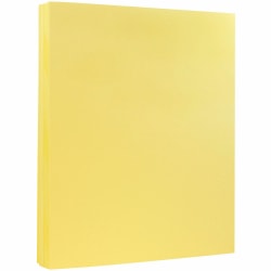 JAM Paper® Vellum Bristol Card Stock, Canary Yellow, Letter (8.5" x 11"), 67 Lb, Pack Of 100