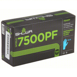 Showa Best Disposable Nitrile Gloves, Large, Blue, Case Of 1,000 Gloves