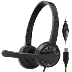 Delton 12Y Stereo On-Ear USB Type-A Headset, Black, Total Qty 1