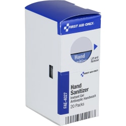 First Aid Only Smart Compliance Hand Sanitizer Packets Refill, 3-1/4"H x 2"W x 1-1/2"D, White, Set Of 20 Sanitizer Packets