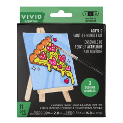 Vivid by Brea Reese Mini Acrylic Paint by Number Kit, Pizza, Total Qty 1
