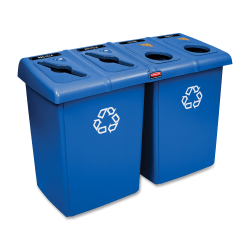 Rubbermaid 92-Gallon Glutton Recycling Station, Blue