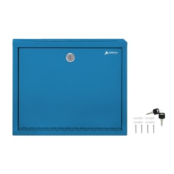 Alpine AdirOffice Large Size Steel Multi-Purpose Drop Box, 10"H x 12"W x 3"D, Blue
