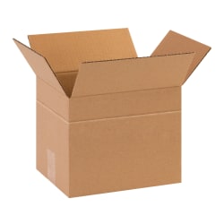 Partners Brand Multi-Depth Corrugated Boxes, 10" x 8" x 8", Scored 6", Kraft, Pack Of 25