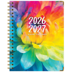 2026-2027 Excello Brands 14-Month Academic Year Hardcover Weekly/Monthly Fashion Planner, 8-1/2" x 11", Rainbow Petals, May To June, Total Qty 1
