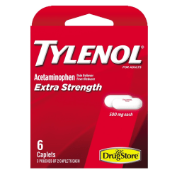 Tylenol Extra Strength Caplets, 500mg, Pack Of 6 Caplets