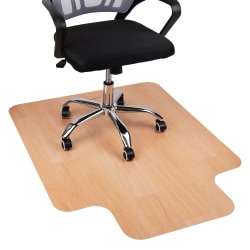 Mind Reader Office Chair Mat with Lip, Hardwood Floors, 47-1/2 x 35-1/2, PVC, Woodtone