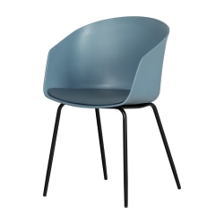 South Shore Flam Chair With Metal Legs, Steel Blue/Black