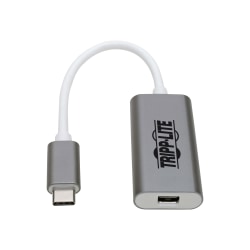 Tripp Lite USB C to Mini DisplayPort Adapter Converter Aluminum 4K 3.1 M/F USB-C USB Type-C - External video adapter - USB-C 3.1 - Mini DisplayPort - white, silver