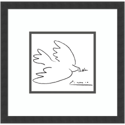 Amanti Art Dove of Peace by Pablo Picasso Wood Framed Wall Art Print, 17"H x 17"W, Black