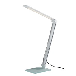 Adesso® Simplee Douglas LED Desk Lamp, 24"H, Matte Silver Shade/Frosted Base