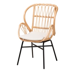 Baxton Studio Caelia Modern Bohemian Chair, Natural Brown/Black