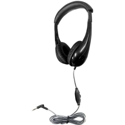Hamilton Buhl Motiv8 Mid-Sized Headphone With In-line Volume Control - Stereo - Black - Mini-phone (3.5mm) - Wired - 32 Ohm - 50 Hz 20 kHz - On-ear - Binaural - Ear-cup - 5 ft Cable