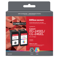 Office Depot® Brand Remanufactured High-Yield Black/Color Inkjet Cartridge Replacement For Canon PG-245XL/CL-246XL, OD245XL246XLCP