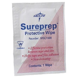 Medline Sureprep® Skin Protectant Wipes, 50 Packets Per Box, Case Of 20 Boxes