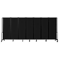 National Public Seating Room Divider, 7-Section, 72"H x 27"W x 164"D, Black
