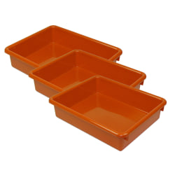 Romanoff Products Stowaway Letter Trays, 3"H x 10-1/2"W x 13"D, Orange, Pack Of 3 Trays