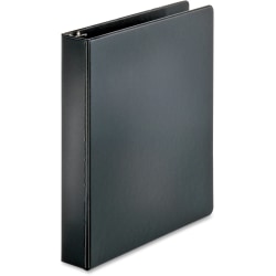 Business Source Basic Round Ring Binders, 1 1/2" Ring, 8 1/2" x 11", Black, 1.02 lb