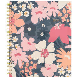 Cambridge® Thicket Weekly/Monthly Planner, 8-1/2" x 11", Multicolor Floral, January To December 2024, 1681-905