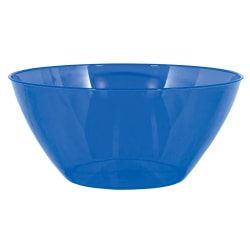 Amscan 5-Quart Plastic Bowls, 11" x 6", Bright Royal Blue, Set Of 5 Bowls