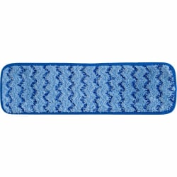 SKILCRAFT® Microfiber Flat Mops - 5.5" Width x 18" Depth - Hook & Loop Backing, Lightweight, Durable, Long Lasting - MicroFiber - Blue - 12 / Box