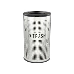 Alpine 26 Gallon Perforated Trash Can with Lid and Liner, Black