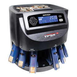 SAFETECH Viper V395 Coin Counter, Sorter And Wrapper, 11-1/2"H x 14-7/16"W x 12"D, Black