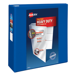 Avery® Heavy-Duty View 3-Ring Binder With Locking One-Touch EZD™ Rings, 4" D-Rings, 43% Recycled, Pacific Blue