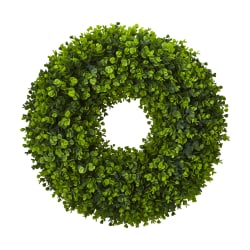 Nearly Natural Eucalyptus 25"H Artificial Wreath, 25"H x 25"W x 5"D, Green