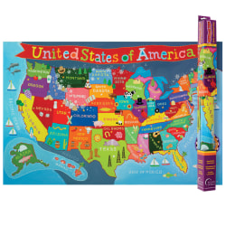 Round World Products Kid's United States Map, 24" x 36"