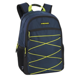 HEAD Bungee Double Section Backpack With 17" Laptop Pocket, Navy