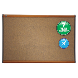 Quartet® Prestige™ Cork Bulletin Board, 72" x 48", Wood Frame With Cherry Finish