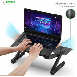 WorkEZ Best adjustable ergonomic laptop stand and lap desk with mouse pad black