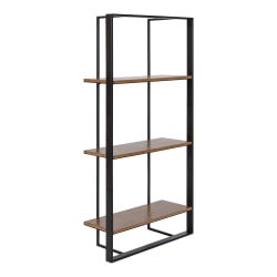 Kate and Laurel Kercheval Modern Shelves, 31-1/2"H x 15-3/4"W x 6-1/4"D, Rustic Brown/Black