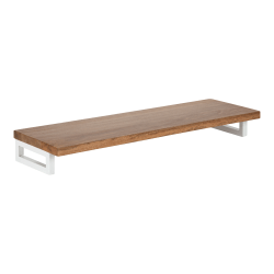 Kate and Laurel Lankford Wood Shelf, 3"H x 24"W x 8"D, Natural/White