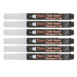 Marvy Uchida Bistro Marker Pens, Extra Fine Tip, Black Barrels, White Ink, Pack Of 6 Maker Pens