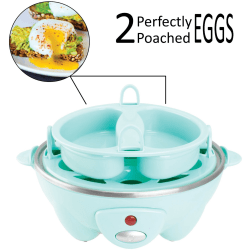 Brentwood TS-1045BL Electric 7 Egg Cooker with Auto Shut Off, Blue - 360 W - Blue