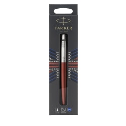 Parker® Jotter™ Ballpoint Pen, Medium Point, 0.7 mm, Kensington Red Barrel, Blue Ink