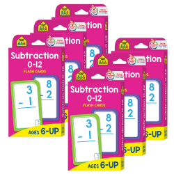 School Zone Publishing Subtraction 0-12 Flash Cards, Set Of 6 Packs
