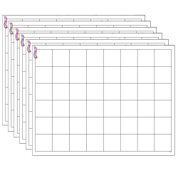 Trend Graphing Grid Wipe-Off Charts, 17" x 22", Large Squares, Pack Of 6 Charts
