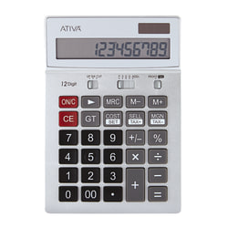 Ativa® KC-422 12-Digit Desktop Calculator, 6.88"H x 4.72"W x 1.59"D, Silver