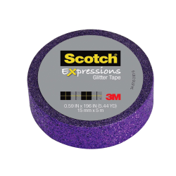 Scotch® Expressions Glitter Tape, 0.59" x 196", Bright Violet
