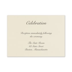 Custom Wedding & Event Reception Cards, 4-7/8" x 3-1/2", Sophisticated Type, Box Of 25 Cards