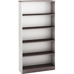Boss Office Products Simple System 71"H 5-Shelf Bookcase, Driftwood/White