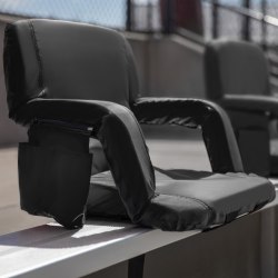 Flash Furniture Stadium Chairs, Black, Pack Of 2 Chairs