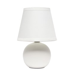 Simple Designs Mini Globe Table Lamp, 8 7/8"H, Off-White Shade/Off-White Base
