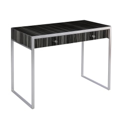 SEI Furniture Harpsden 42"W Writing Desk, Silver/Black