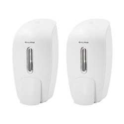 Alpine Wall-Mounted Hand Soap Dispensers, 9-5/8"H x 4-5/8"W x 4-1/8"D, White, Pack Of 2 Dispensers