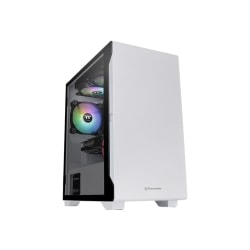 Thermaltake S100 Tempered Glass Snow Edition Micro Chassis - Micro Tower - White - SPCC, Tempered Glass, Steel, Metal - 4 x Bay - 1 x 4.72" x Fan(s) Installed